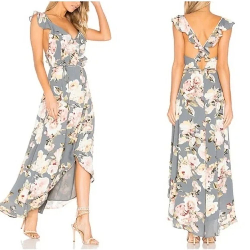 Privacy Please Fillmore Wrapping Dress In Asphalt Size Small